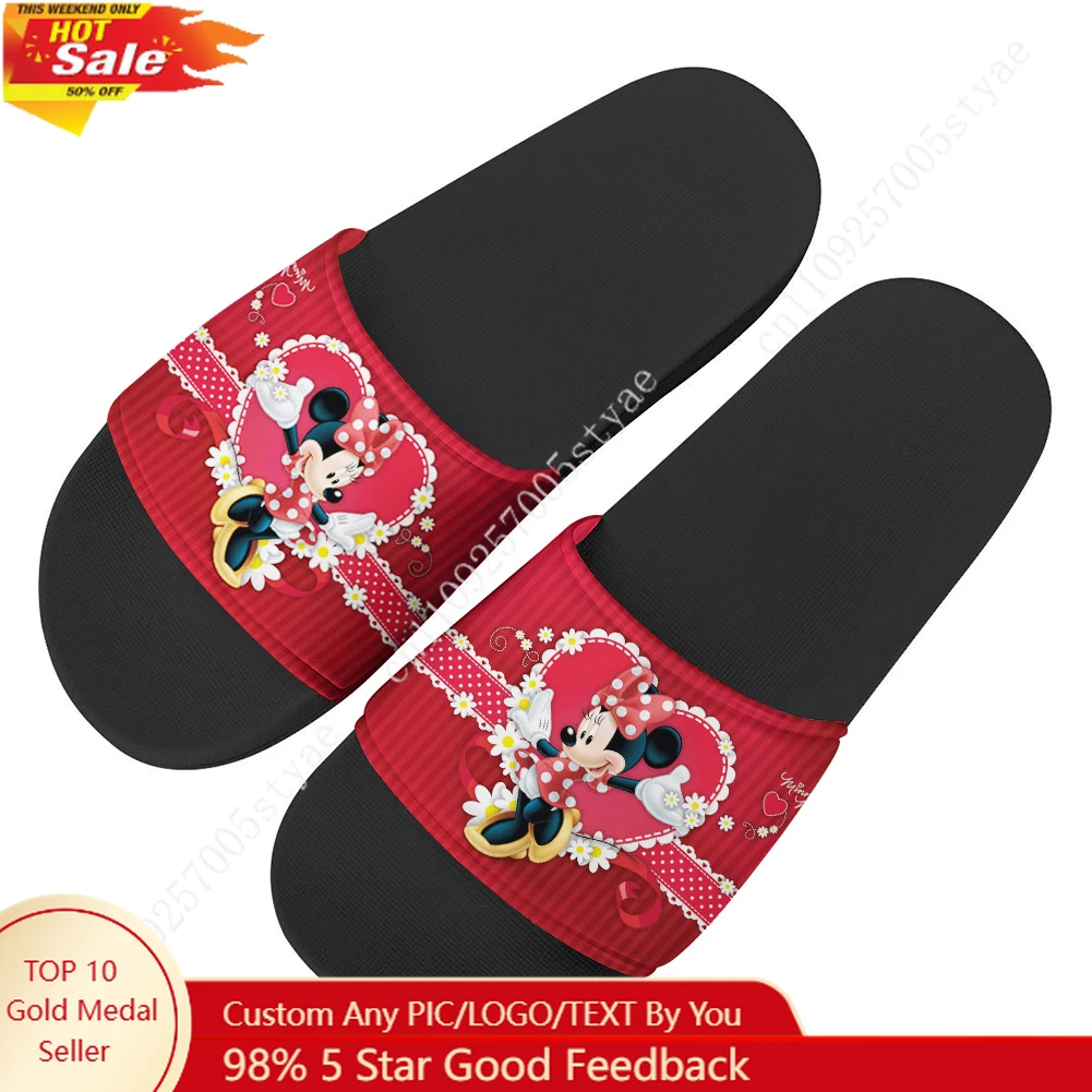 

Disney Minnie Mouse lippers Home Outdoor Casual Water Shoes Men Women Teenager Beach Pool Sandals Summer Slipper