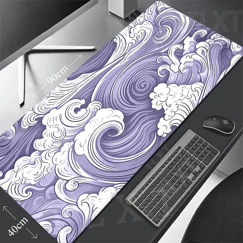 

Large Mousepad Gamer Mousepads Keyboard Mat Purple Clouds Deskpads Nonslip Rubber Pc Desk Mats Company Mouse Pad For Gift