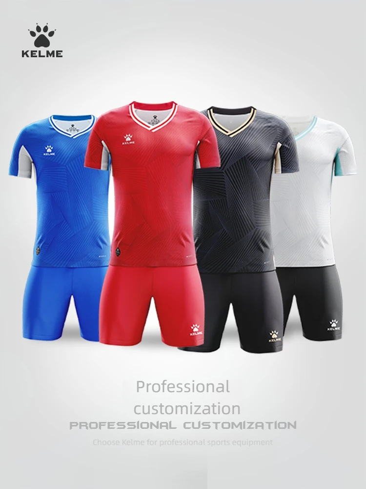 KELME football uniform suit men custom made match training team uniform sportswear maglia da squadra a maniche corte