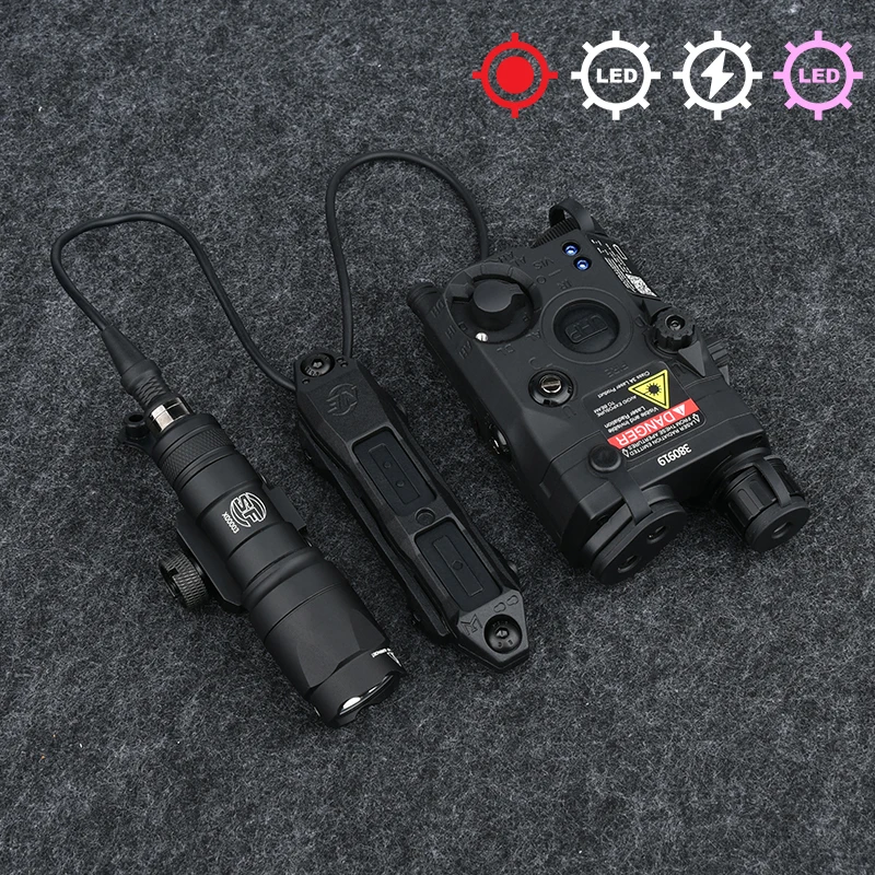 NONE Taktische Surefire M300A M600C Taschenlampe M300 M600 Nylon PEQ 15 Batterie box Dual Control Schalter Fit 20 MM Schiene 4