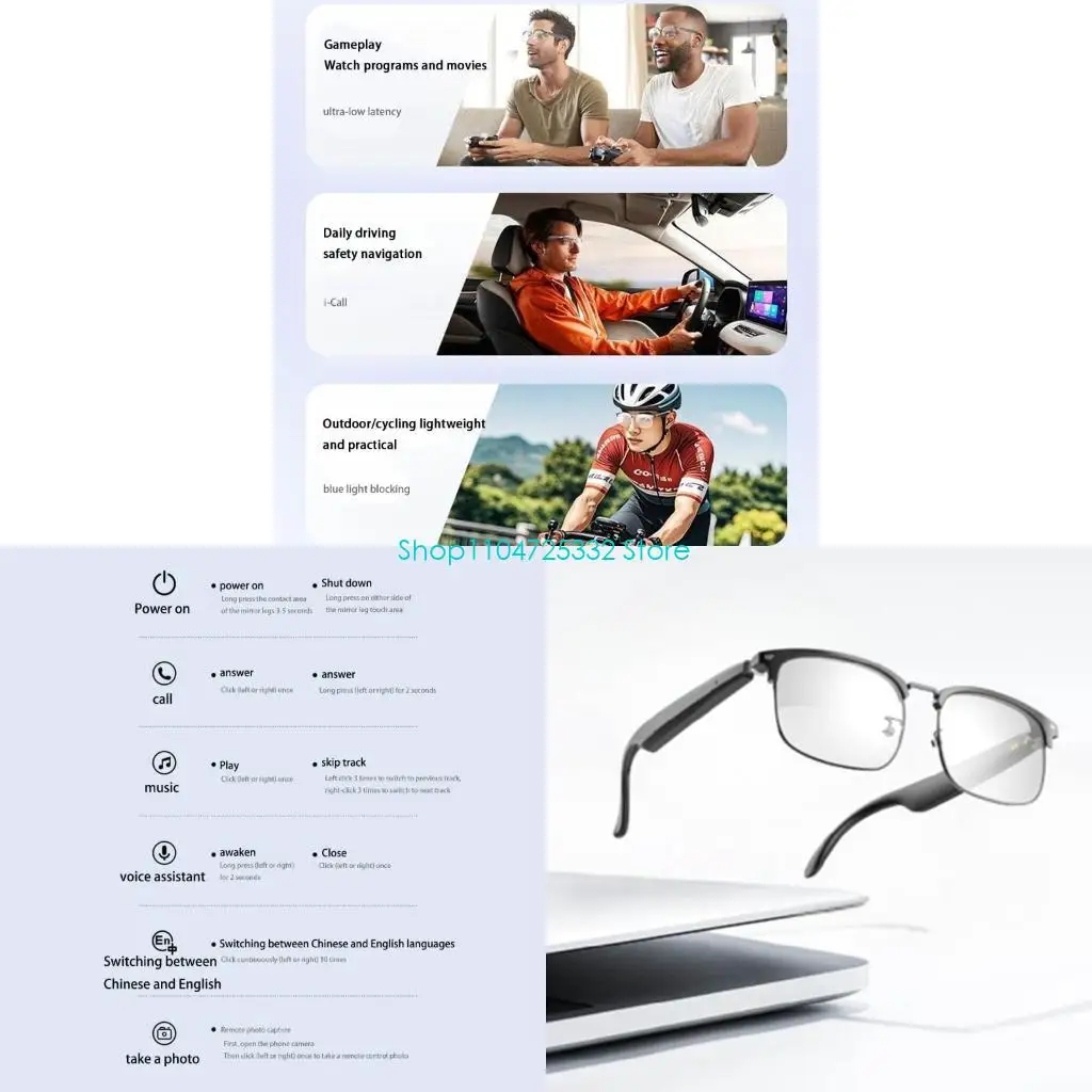 

P5EA Очки для быстрого перевода, беспроводная синхронизация, эргономичная конструкция, 8 часов непрерывной работы, инструмент