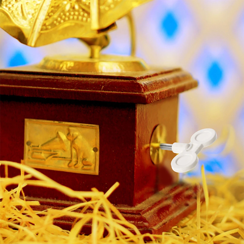 

4pcs Music Box Accessories Winding Key Adjustment Knob Metal Mechanism Replacement Parts for Clockwork DIY Projects