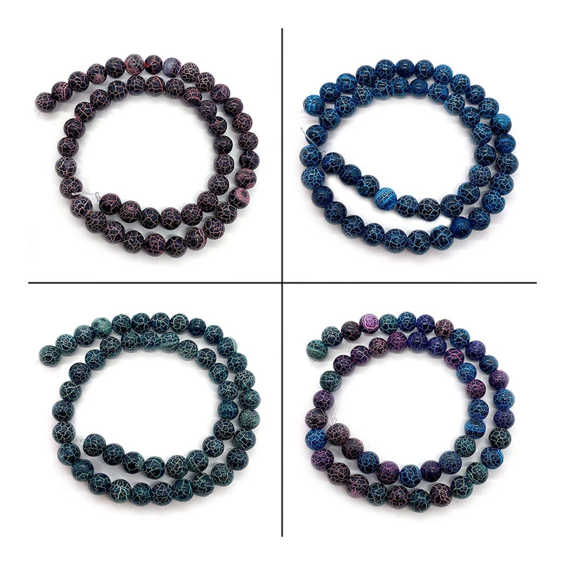 6mm8mm10mm Natural Stone Oxidized Agate Beads Spherical Loose Beads for Jewelry Making DIY Necklaces Bracelet Earrings Accessory