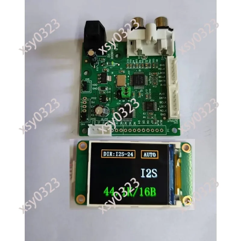 AK4118 Digital Receiver Board Optical Coaxial I2S Input to I2S Output with Sampling Display for Audio Engineering