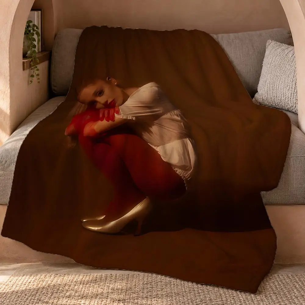 Pop Singer Ariana Grande Throw Double Sided Flannel Throw Blanket Soft Travel Camping Sofa Bed Home