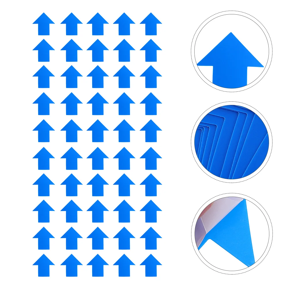 50 Uds pegatina autoadhesiva señal de advertencia calcomanías direccionales para el suelo seguridad del tráfico distanciamiento Social gestión de colas