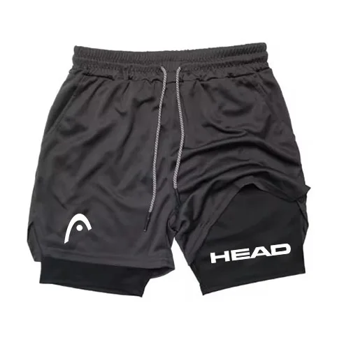 2 in 1 Compression Shorts for Head Men Gym Workout Running Shorts with Phone Pockets Athletic Quick Dry Activewear