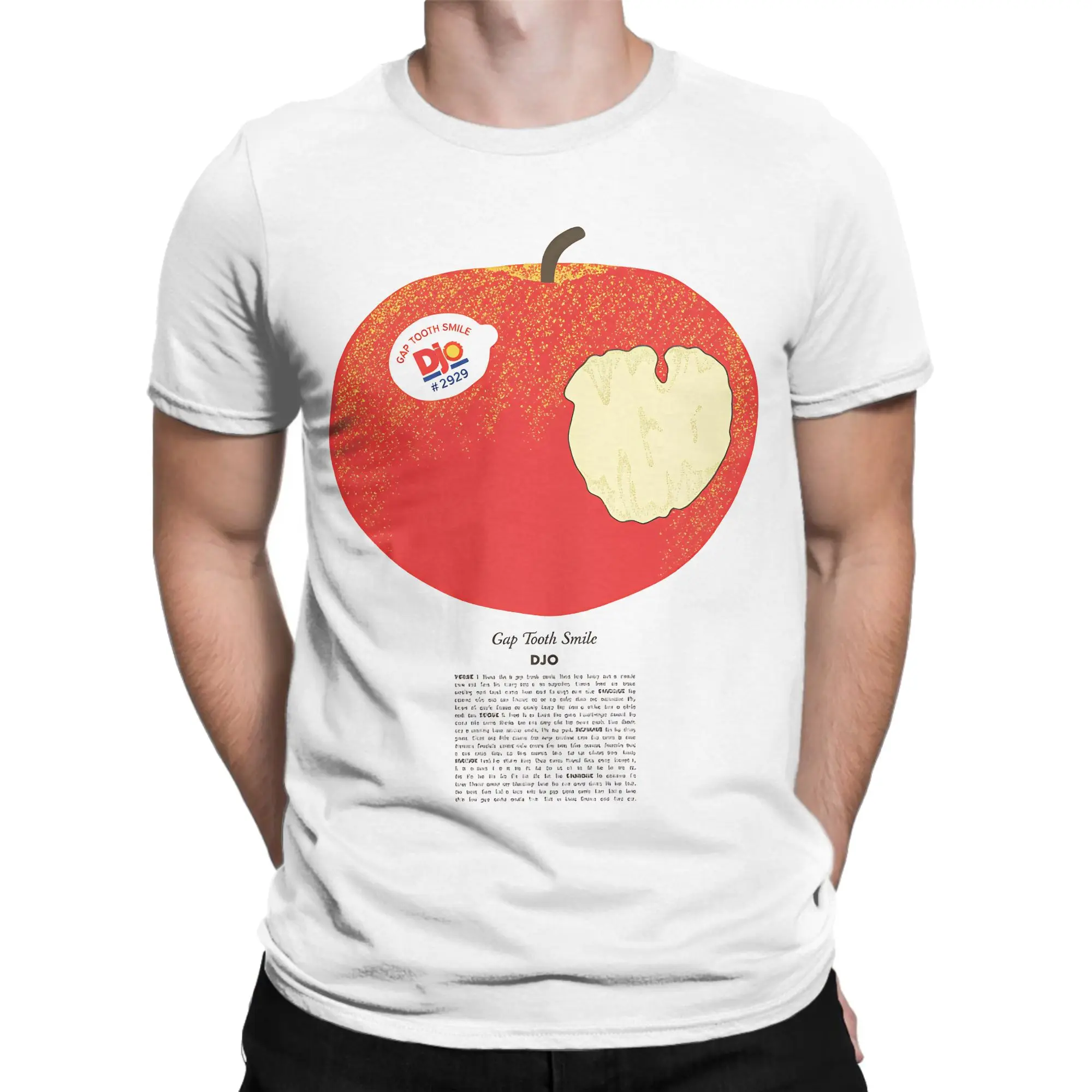 Djo Apple Funny Cartoon Graphic 100% Cotton T-Shirt For Men Beach  Funny T-Shirts O Neck Trending Tees Oversized Casual Clothing