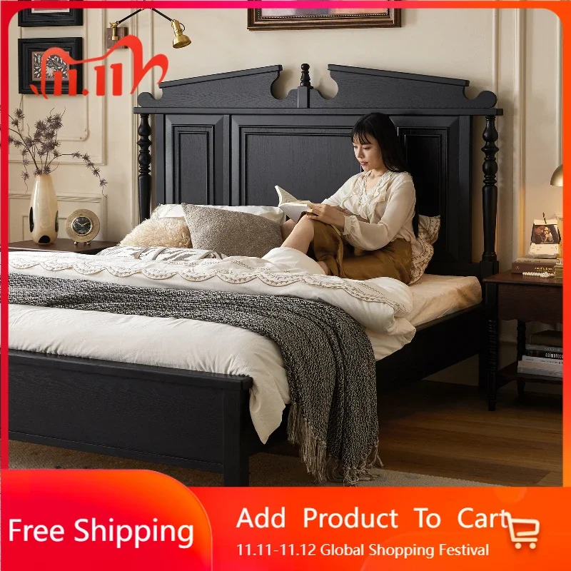Office Wood Luxury Set Bed Italian Double Headboard Hotel Loft Bedroom Beds King Size Adults Creative Beliche Salon Furniture