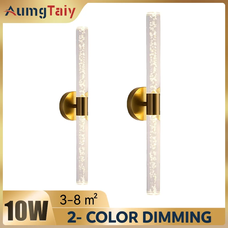 

Indoor Acrylic Wall Lights 220V 110V Bedroom Bedside Lamp Living Room Balcony Corridor Wall Sconce Aisle LED Mirror Lamp