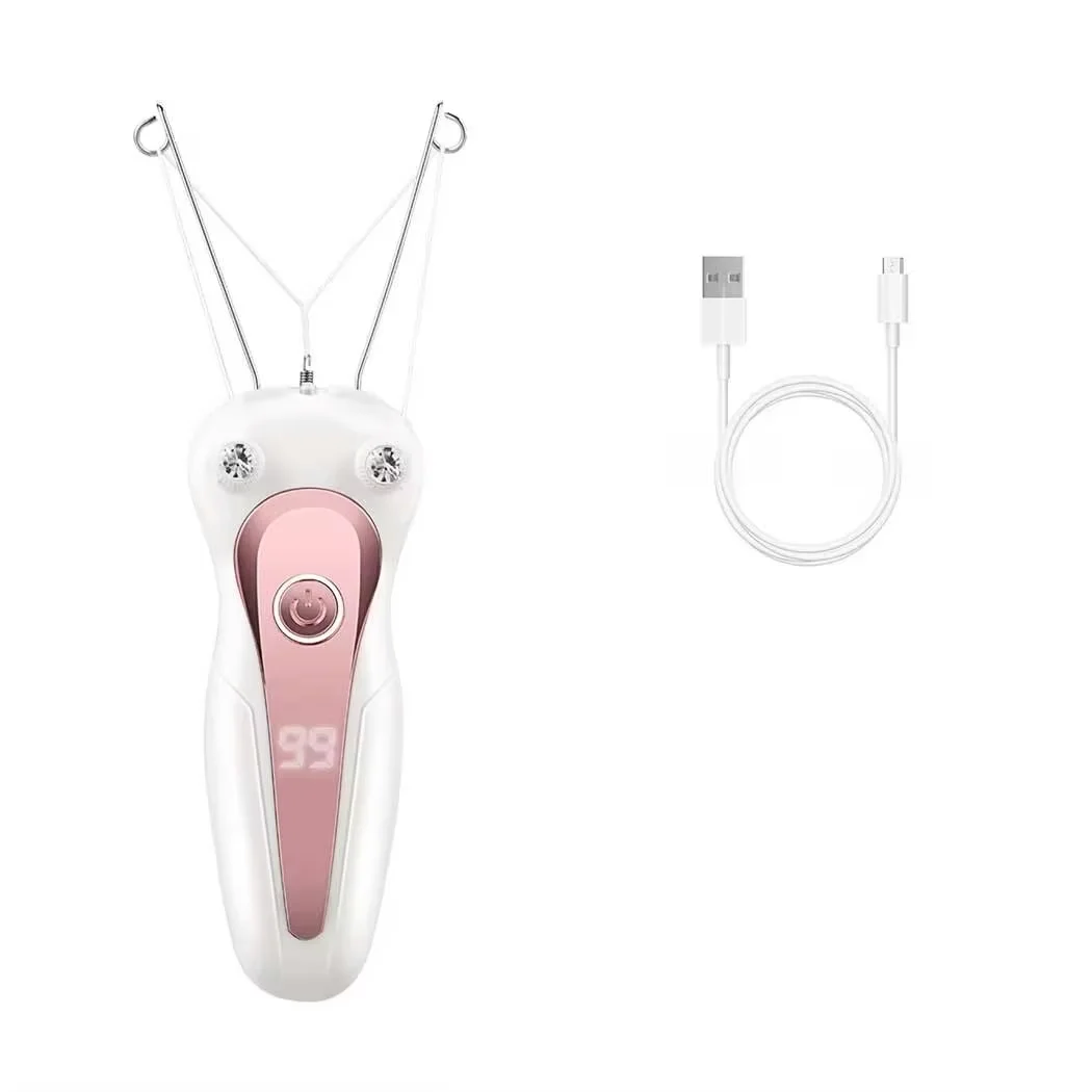 Electric Epilator for Facial USB Rechargeable Hair Removal Epilator Women Hair Remover Face Cotton Thread Epilator Beauty Tool