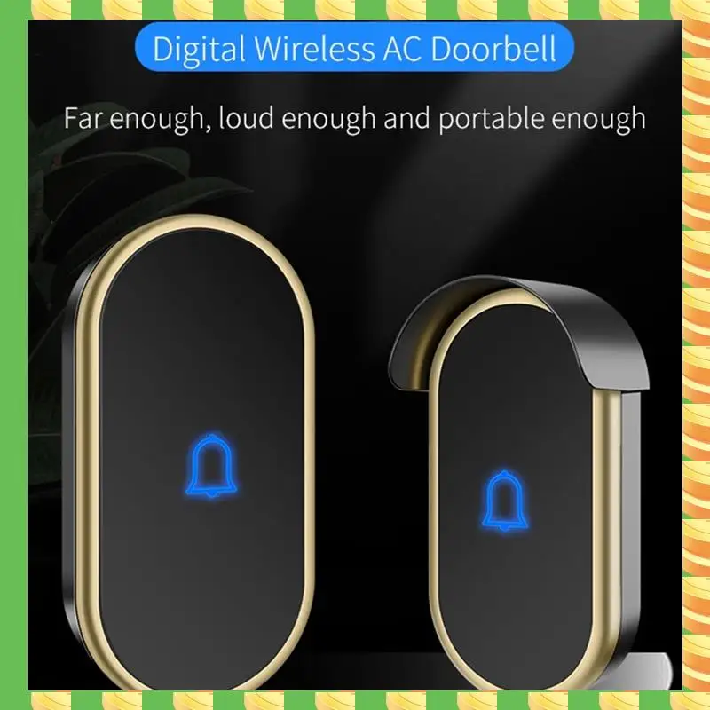 

AB53 Белый + Золотой Мини-дверной звонок, интеллектуальный электронный беспроводной пейджер дальнего действия для дома, вилка стандарта США