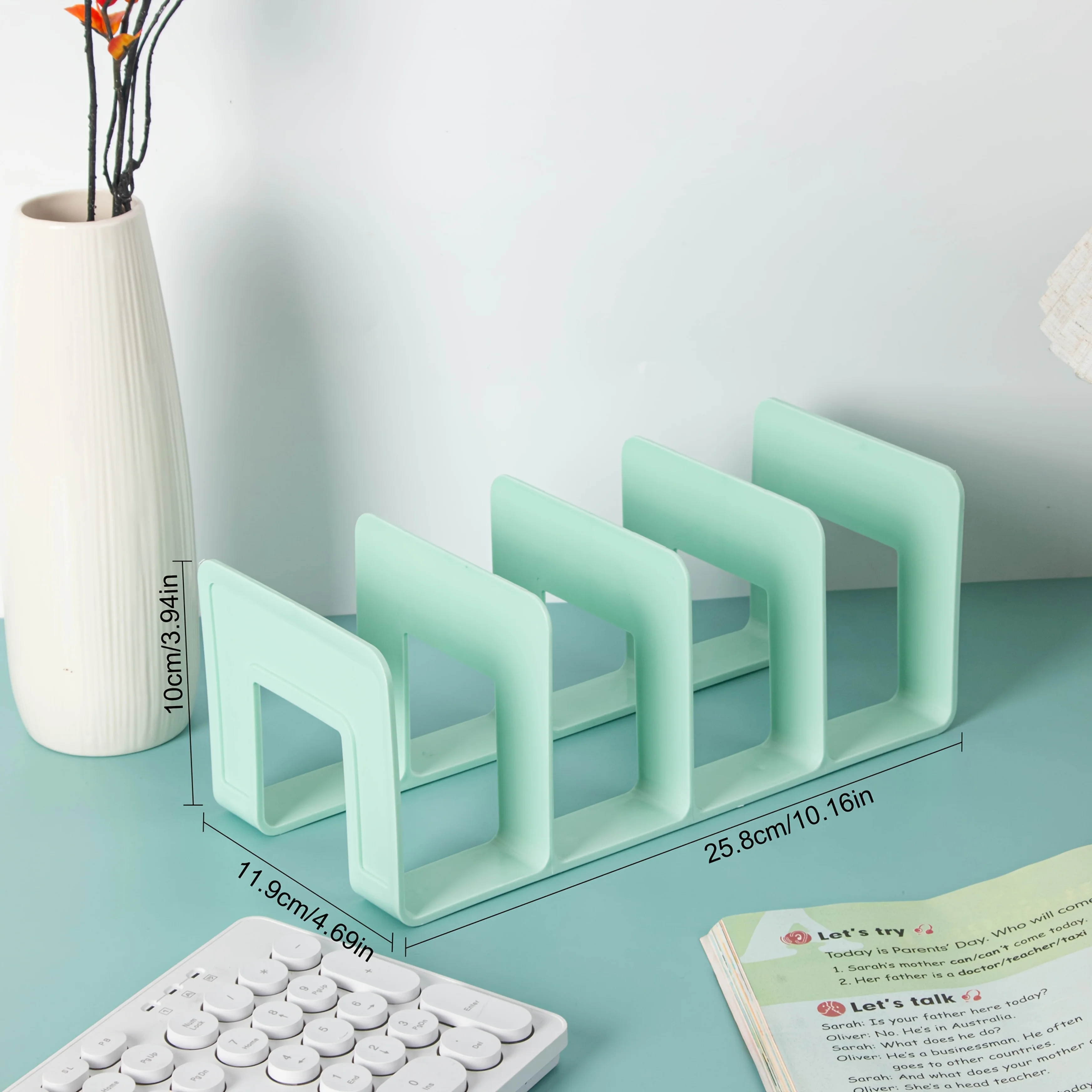 4 Grid Multi-Purpose Bookends Book Storage Stand Organizer Holder Desk Bookshelf For Book Cd Magazine File Office Supplies