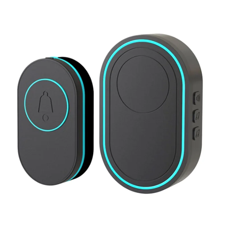 Timbre inalámbrico inteligente, timbre de bienvenida para el hogar, timbre de puerta inteligente resistente al agua, botón de emergencia resistente al agua, enchufe estadounidense duradero