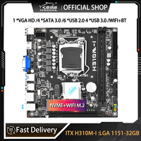 JINGSHA H310M-I motherboard LGA 1151 support intel core 6/7/8/9th gen CPU NVME M.2 WIFI+BT DDR4 32GB placa mae itx pc gaming
