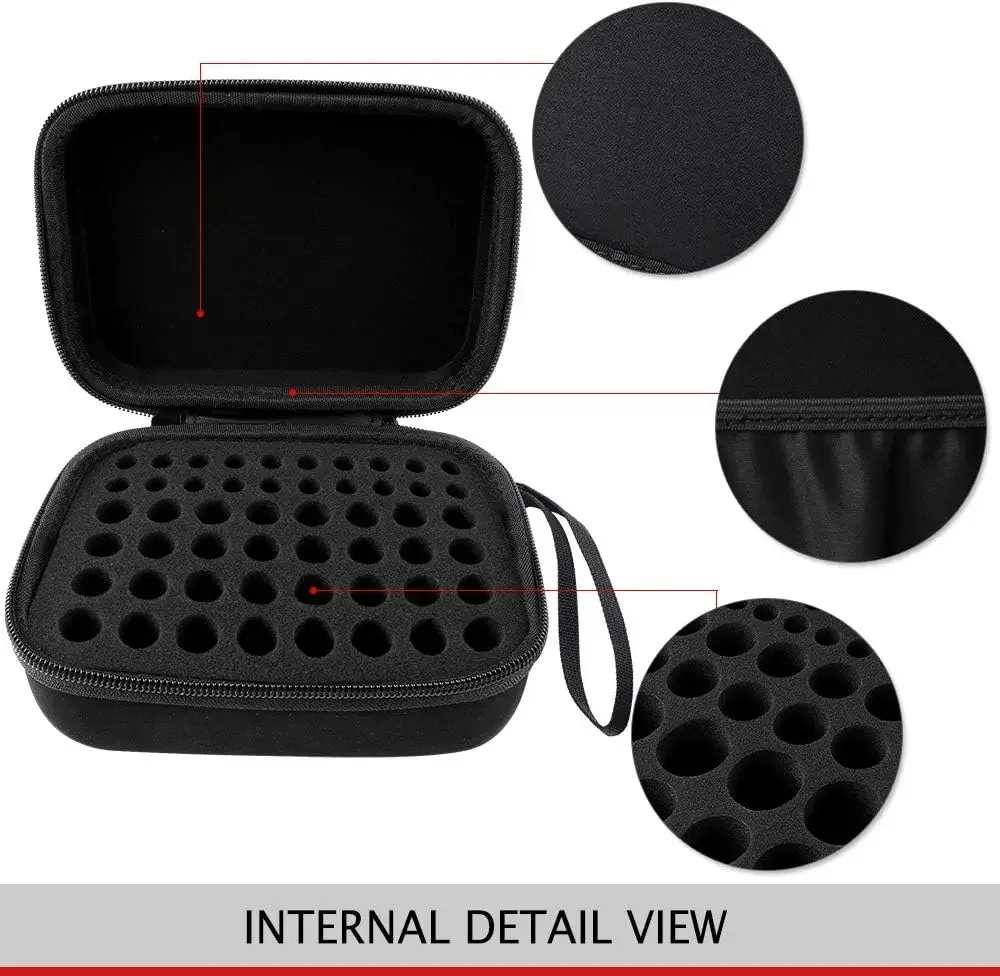 حقائب تخزين منظم البطارية الصلبة الصيفية حقيبة حمل - تحمل 32 × AA، 20 × AAA، إجمالي 52 بطارية [الاختبار غير متضمن]