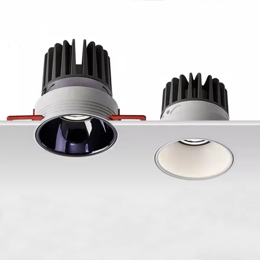 Spot Lumineux LED Invisible avec Technologie COB, Design Caché à Intensité Réglable, Anti-absorbe ouissement, Plafonnier Sans Cadre, 7/9/12/15/18/20/24W