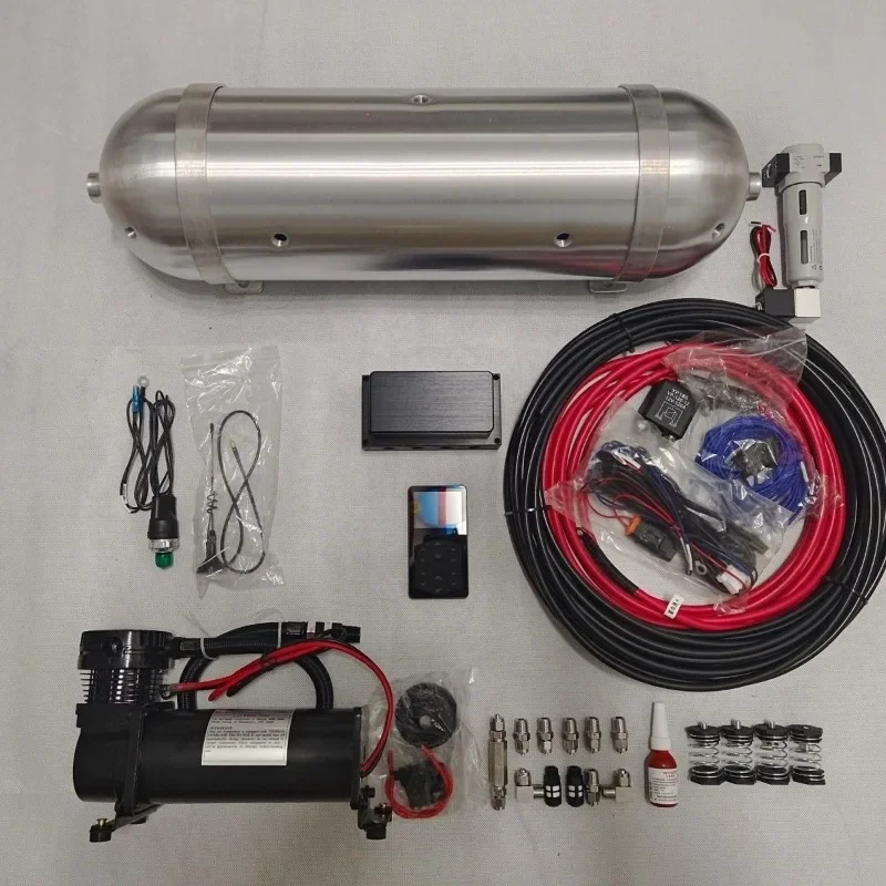 

Pneumatic shock absorber control system four wheels