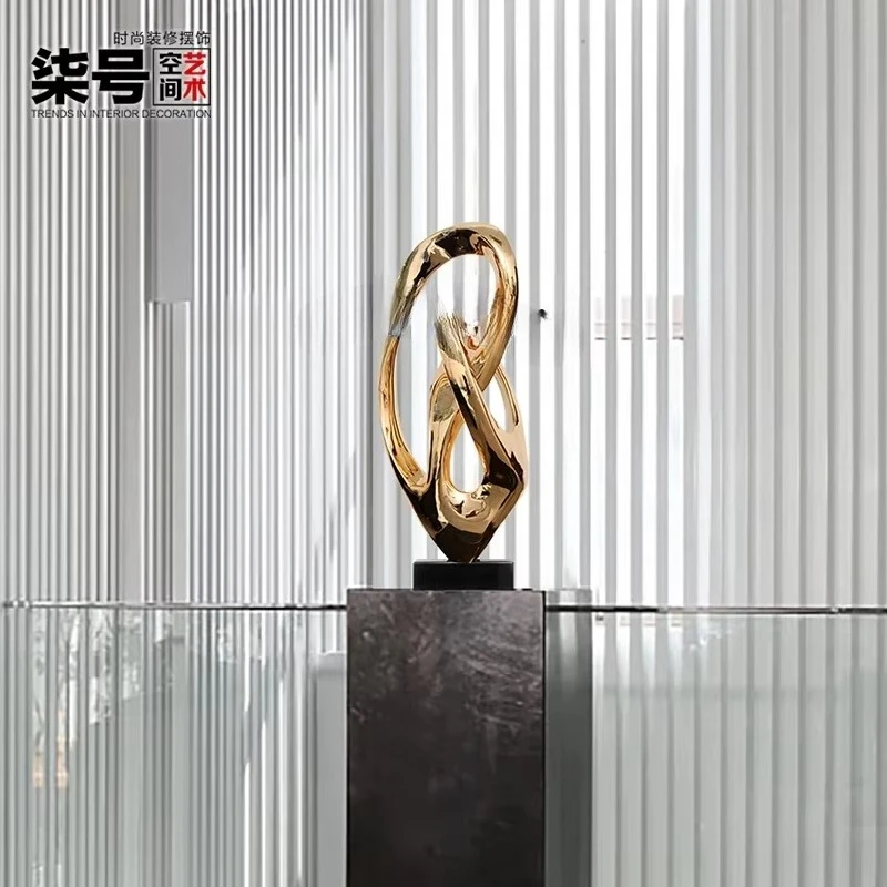 Chinese Creative Sculpture Crafts Hotel Lobby Resin Abstract Ornament Entrance Art