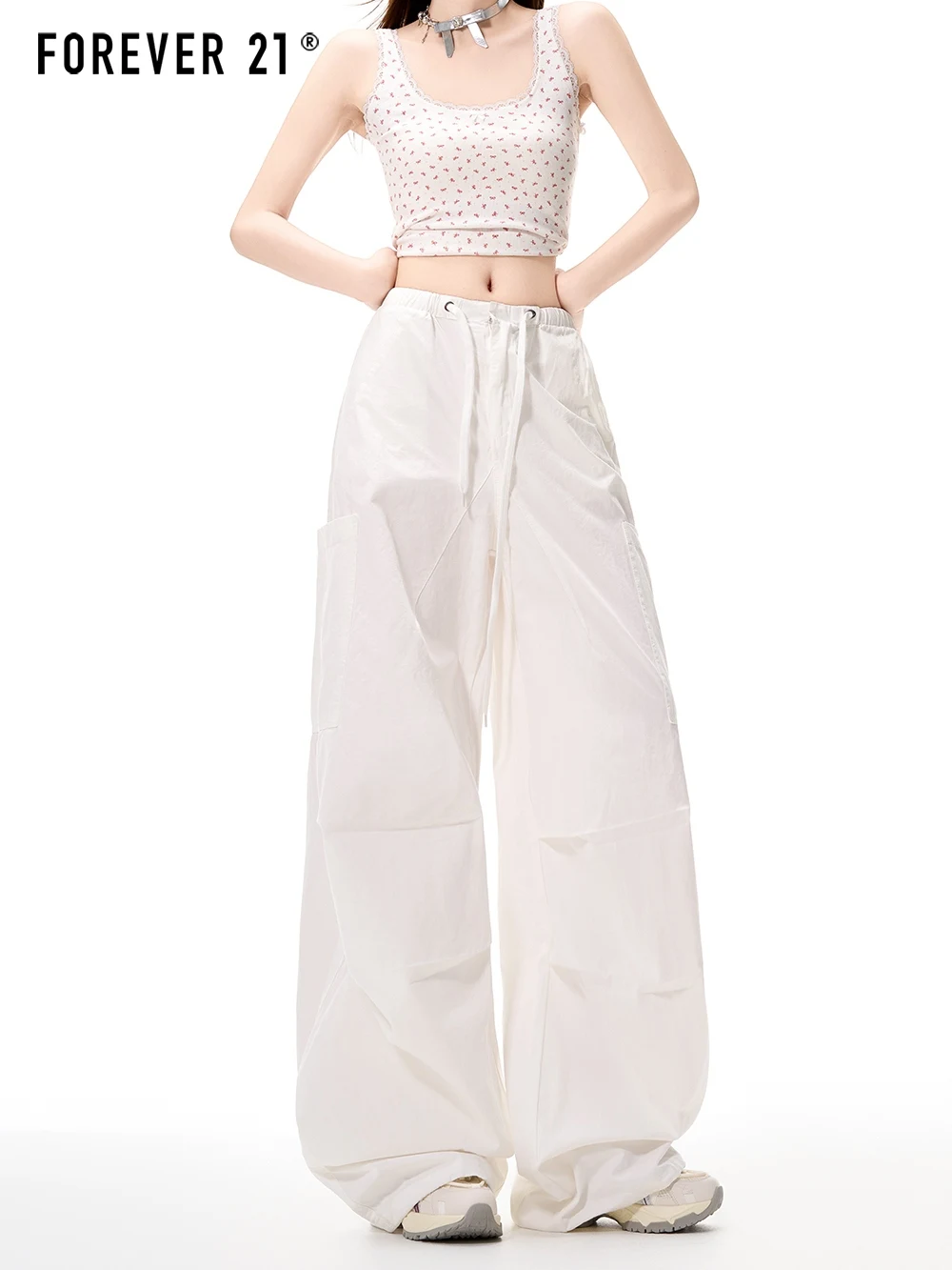 

Women Vintage Hip Hop Harajuku Y2K Baggy Cargo Pants Summer Thin Wide-leg Floor-length Elastic High Waist Drawstring Trousers