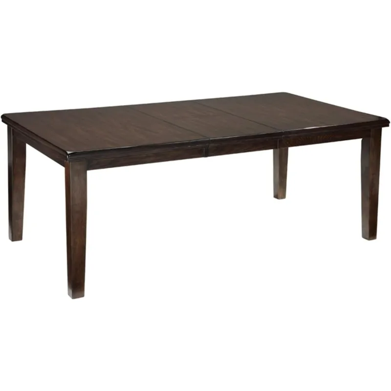 Haddigan Traditional Rectangular Dining Extension Table, Seats up to 8, Dark Brown