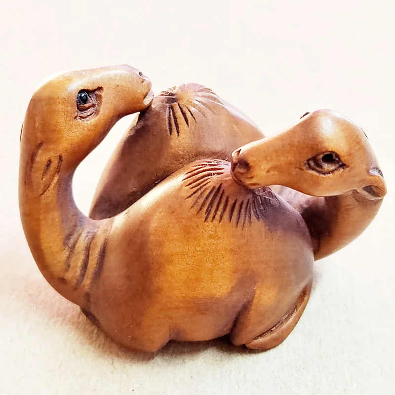 

Y8775 -2 "Статуэтка Netsuke из ящика ручной резки: 2 верблюда