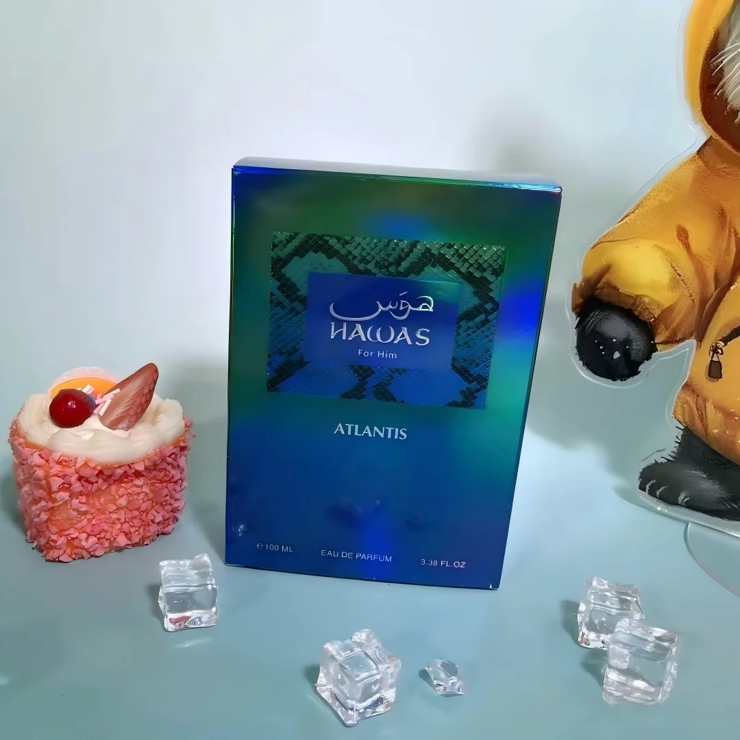 Hawas Atlantis Eau de Parfum Spray for Men – Invigorating Fresh Aquatic & Modern Marine Scent, Long-Lasting Premium Arabian Fragrance, Perfect Gift, 3.4 fl oz / 100 ml