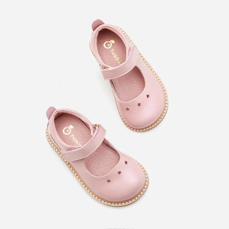 Mo Dou New Spring Autumn Casual Leather Shoes Genuine Cowhide Sandals For Girls Princess Pink Beige Black Toddler Sweet Cute