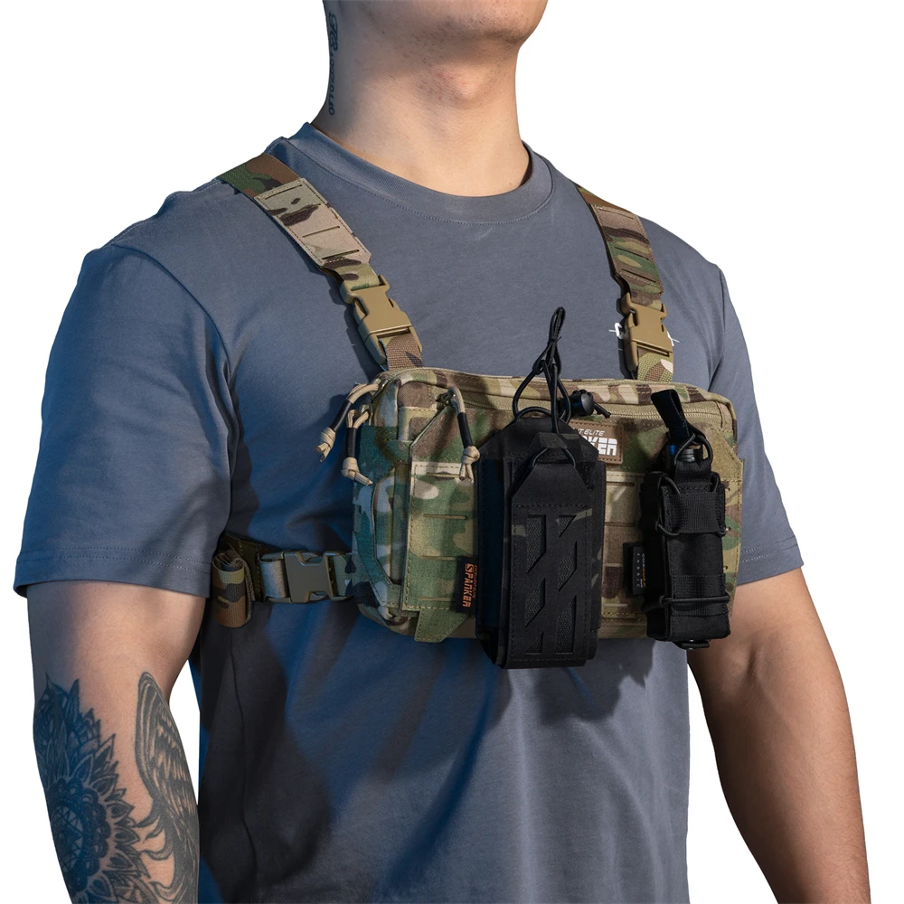 Tatcical Chest Rig Pouch Herren Funktionsweste Tasche Survival Army CAMO Molle System Kit Bag Rucksack Lokomotive Rucksack – Detail 20