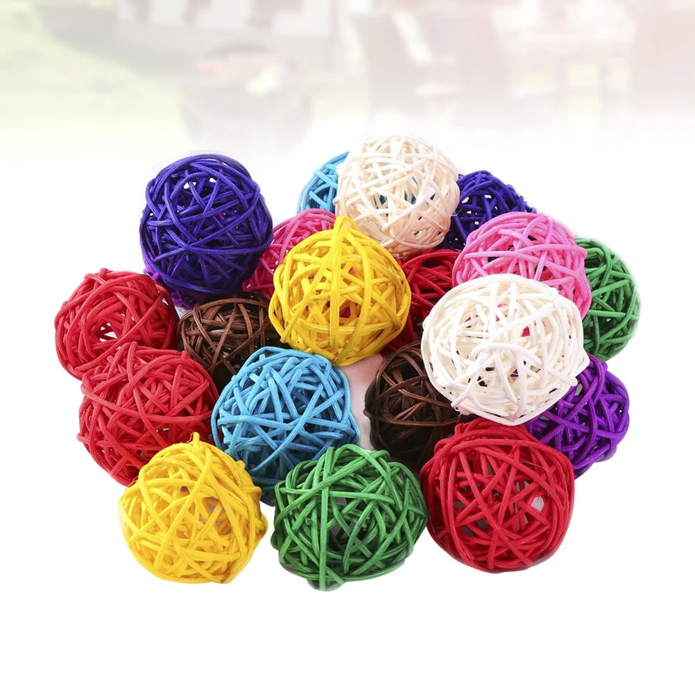 

40Pcs Aromatherapy Rattan Balls 3Cm Natural Wicker Hanging Decor for Christmas Party Wedding Table Ornament Home Garden