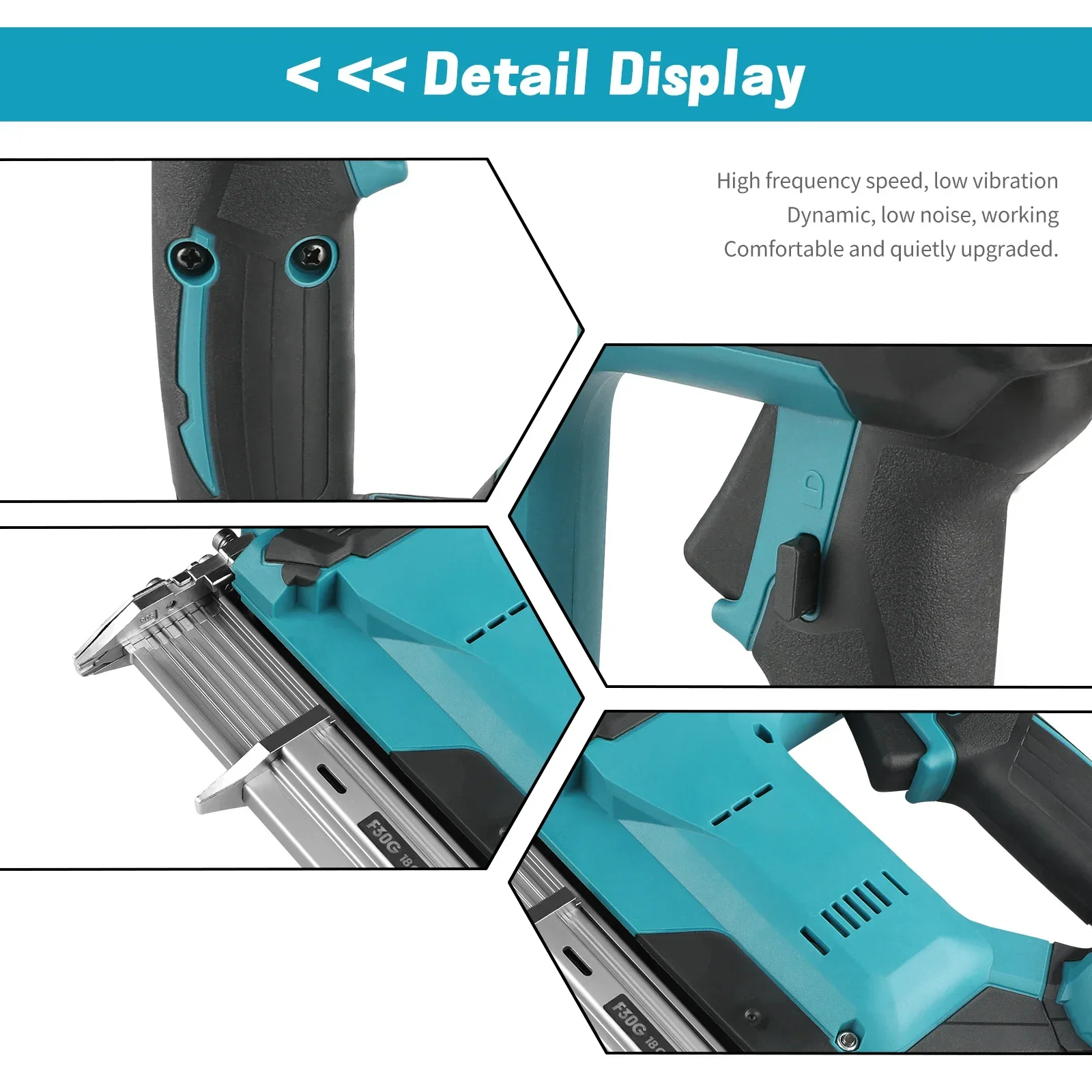 Makita 18V Akku-Nagelpistole mit 6,0Ah Li-Ionen-Akku Hohe Nagelkapazität für Bodenregale DIY Holzbearbeitungsprojekte Elektrowerkzeug – Detail 6