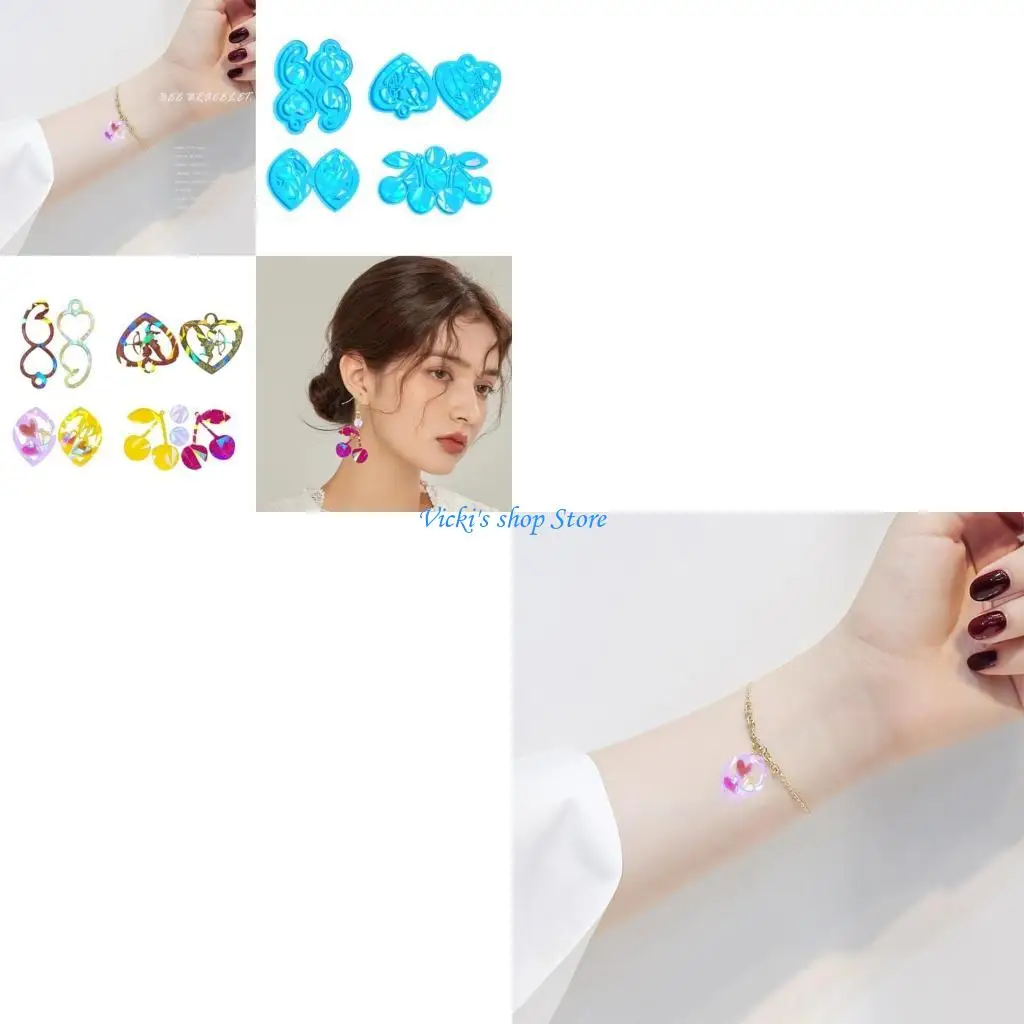 

Heart Cherry Silicone Molds Mold Keyring Earring Pendant Making Tool