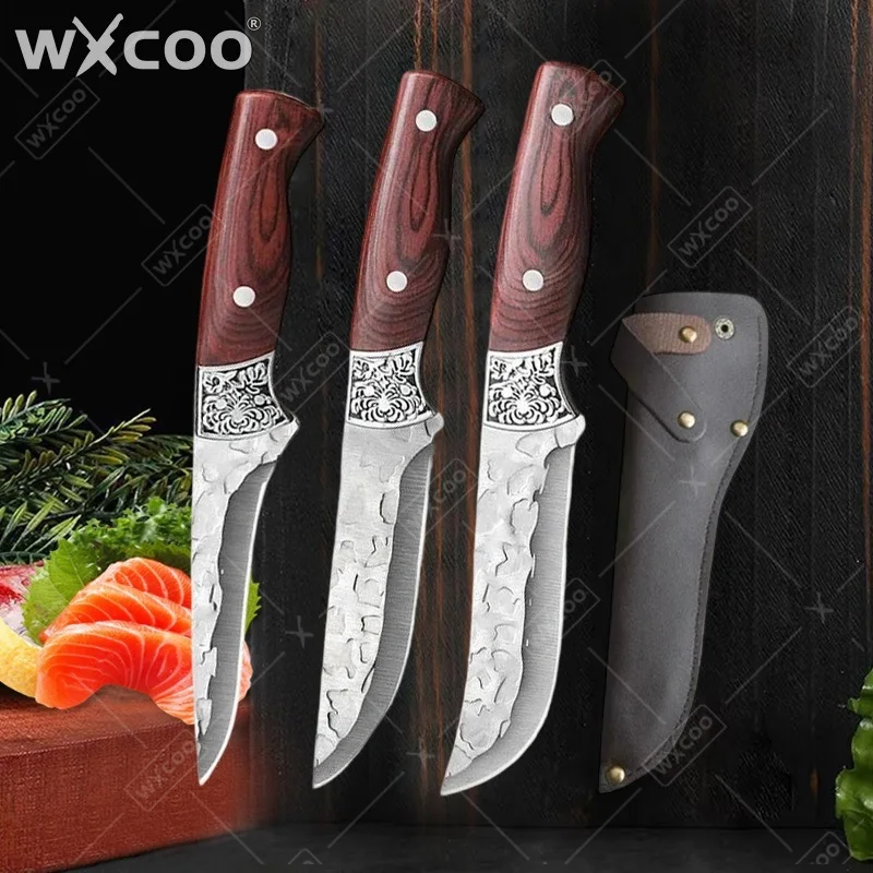 WXCOO Hand Forged Butcher Knife Set Professional Chef Kitchen Knife Boning Knife Meat Cleaver Kitchen Supplies 1~3pcs