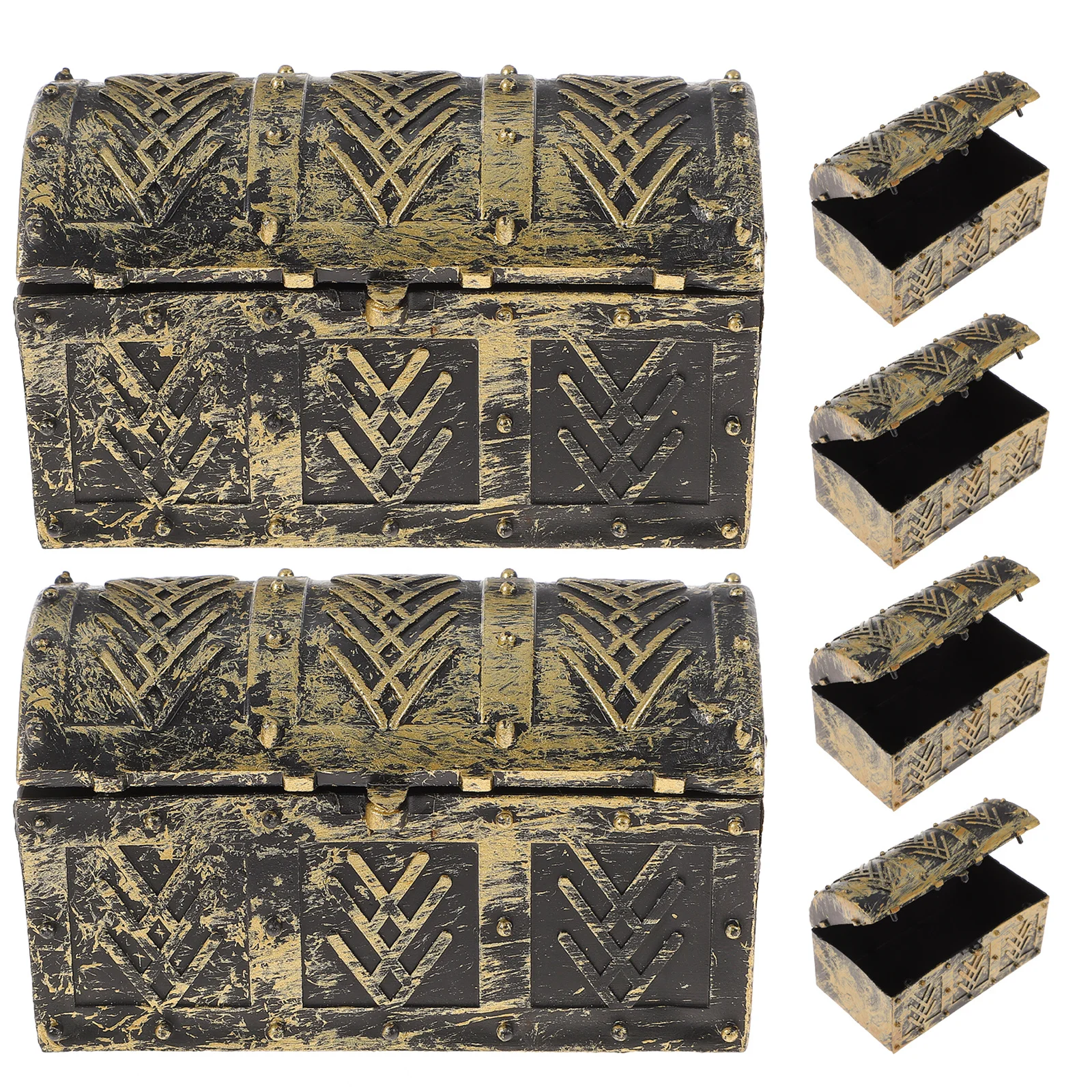 10 Pcs Treasure Boxes Kids Chest Plastic Girls Toys Pirate Accessories Toddler Mini Children for