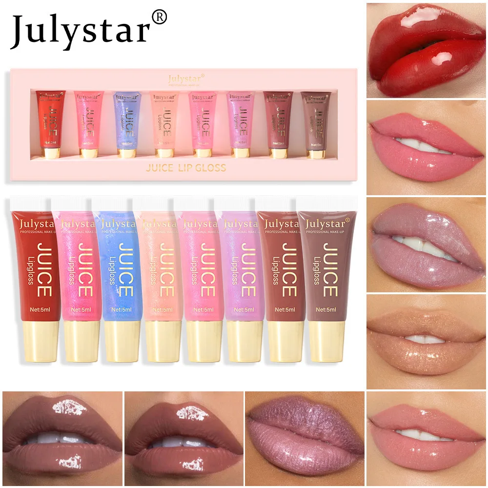 Julystar 8 Stks/doos Lippenbalsem Langdurige Hydraterende Zachte Buis Lipgloss Lip Verhelderende Vrouwelijke Make-Up Cosmetisch Feest Dagelijks