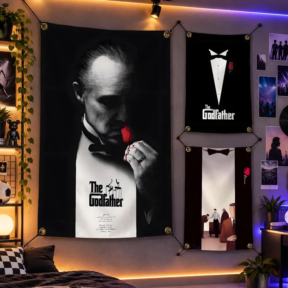Movie The Godfather Mafia Classic Flags Personalized Flag Room Dorm Camping Picnic Garage Bar Indoor Outdoor Wall Decor