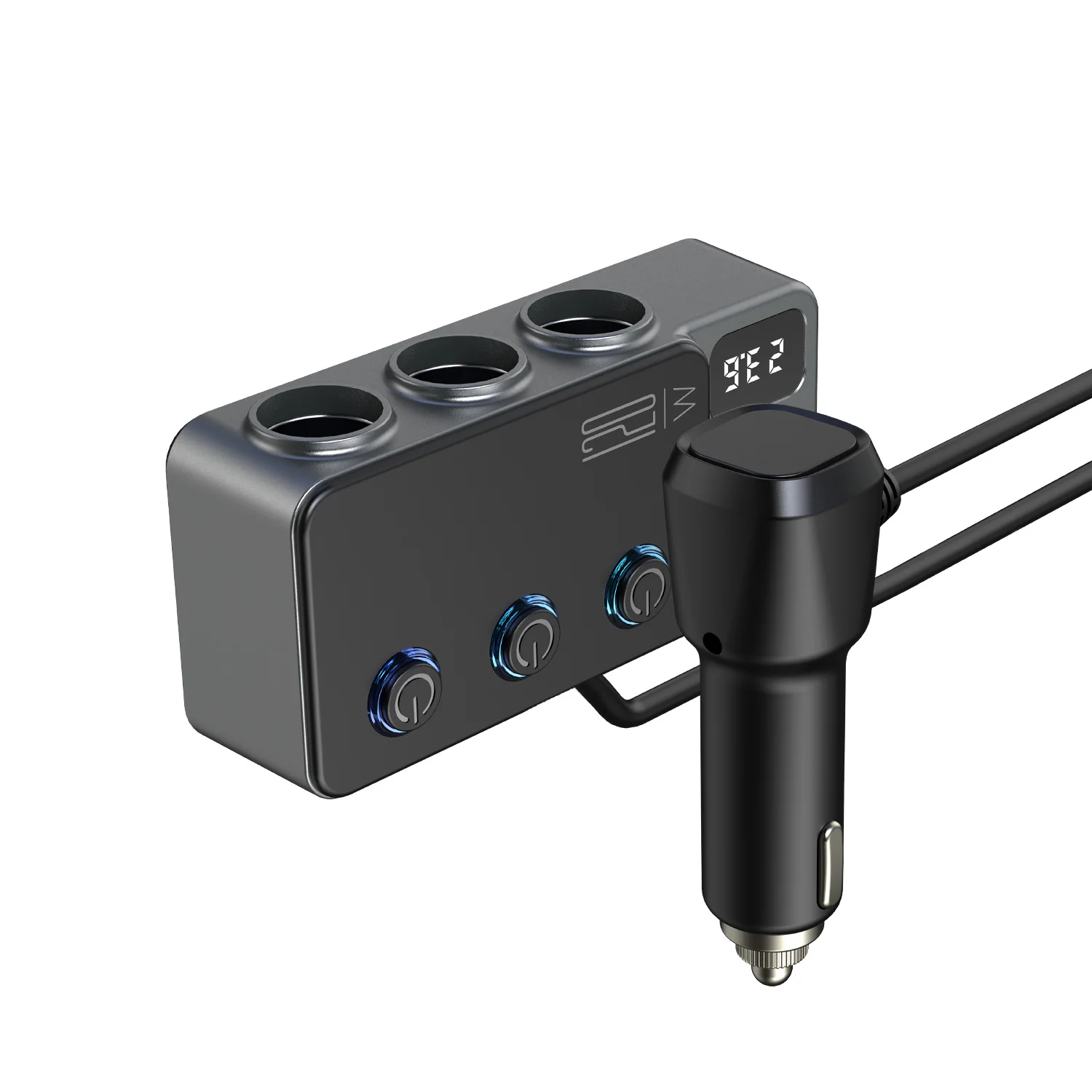Zigarettenanzünder-Splitter, 3 Steckdosen, Autoladegerät, Adapter, Typ C, PD35W, USB-Ladeanschlüsse, Auto, 12 V-24 V, Stecker, Steckdose, LED-Voltmeter