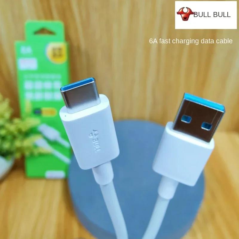 China Bull 6A Charge Cable Type C Cable 120w for Android Cell Phone Smartphone Flash Charge Standard 1/2m Fast Charging Line USB