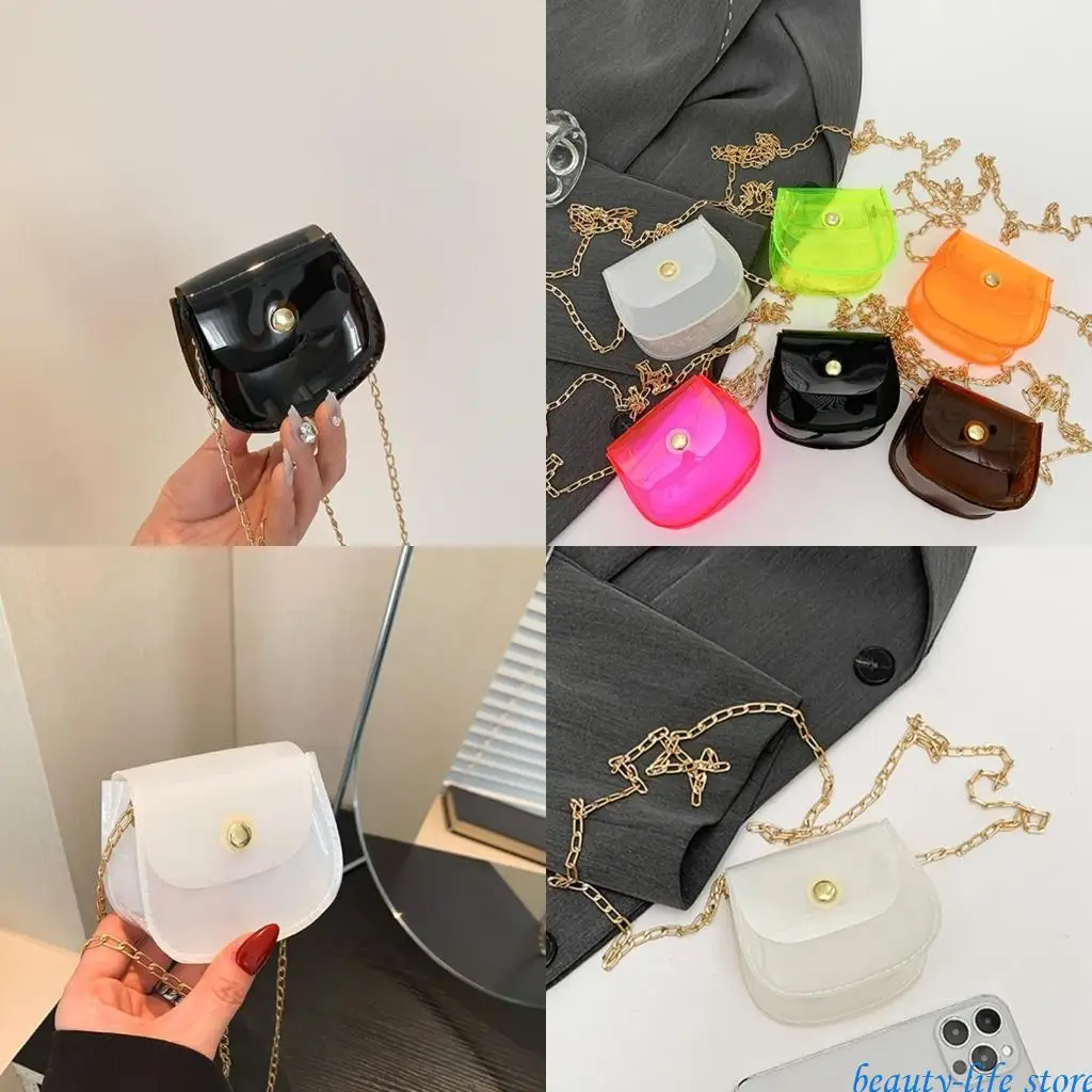 

Women Bag Small Shoulder Bag Chains Crossbody Bag Clear Bag Fashion Bag Shopping Bag for Daily 517D