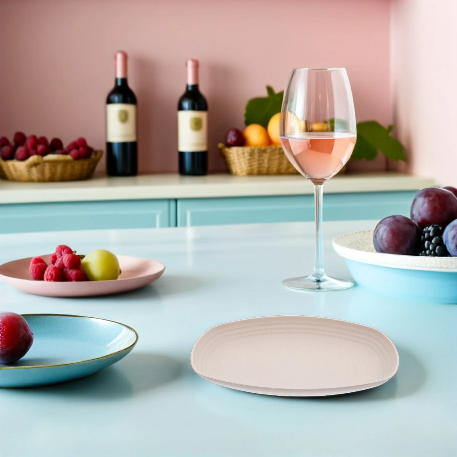 

Rectangular Fish Platter Wheat Straw Resistant Dinner Plate for Snack Salad Noodle Pasta Serving Home Restaurant Use