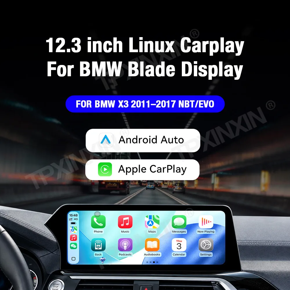 Blade Screen 12.3 Linux System Car Radio For BMW X3 2011~2017 Wireless CarPlay Android Auto GPS Navigation Multimedia Player