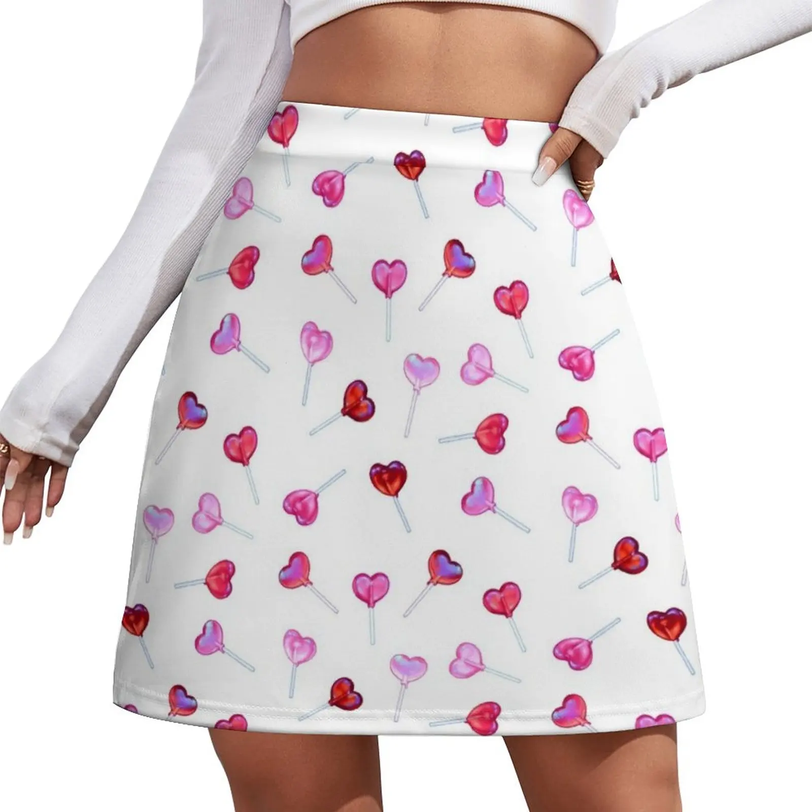 

Lollipop Hearts Mini Skirt women's clothing korea stylish womans clothing School skirt Skirt pants Mini