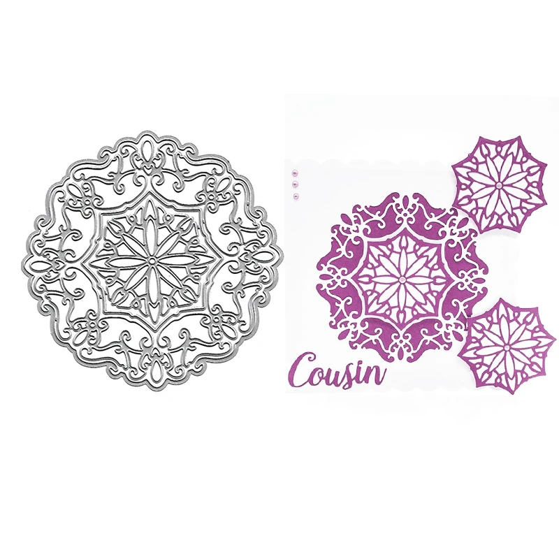 

2024 New Arrival Lace Circle Background Decration Metal Cutting Dies for Scrapbook Knife Mould Blade Punch Stencil Card Making