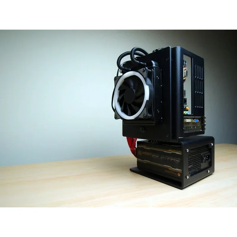 SFX ATX Блок питания Механический крутой JXK-J1 Персонализированный охлаждаемый компьютер ITX Полностью алюминиевая открытая Фото №5
