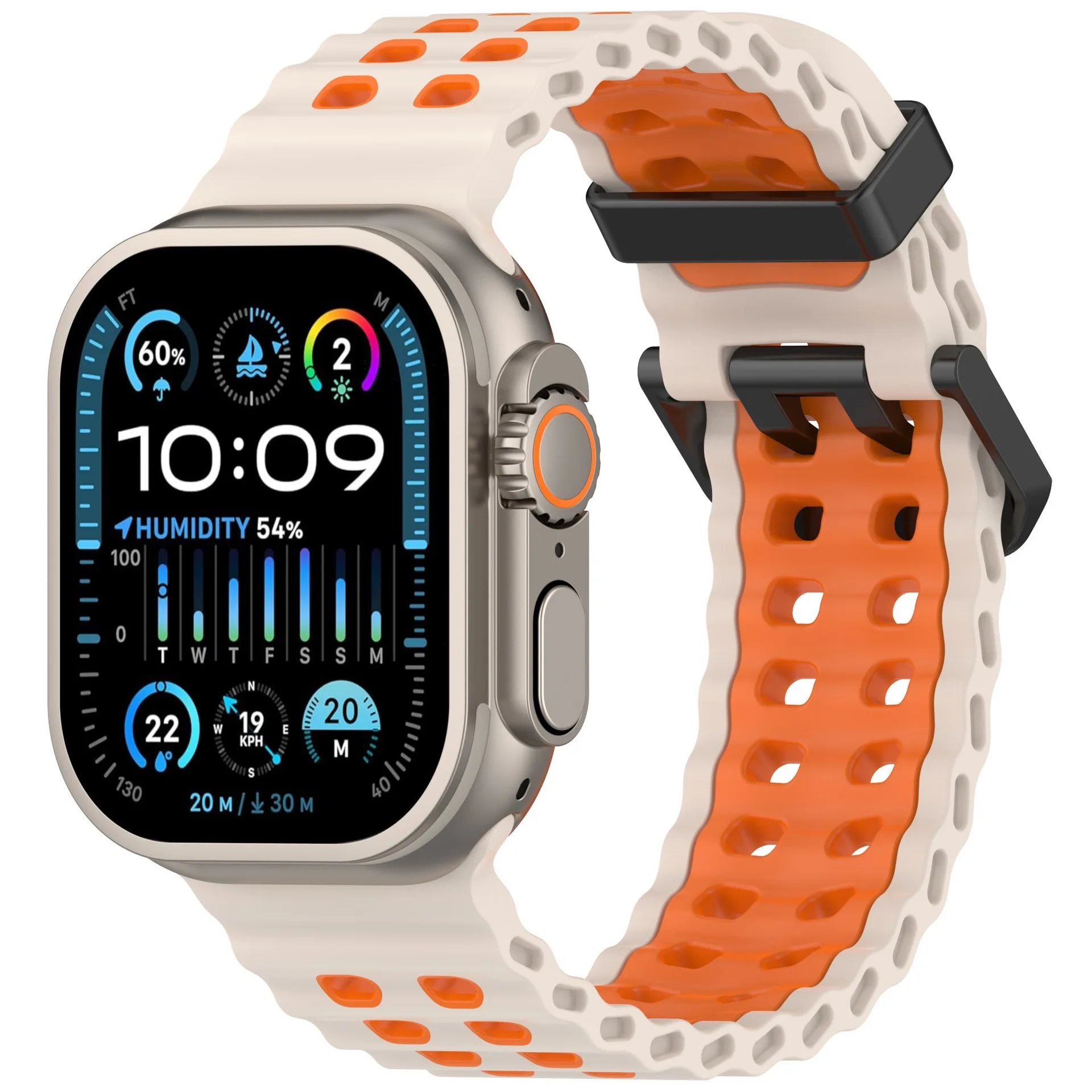 المحيط سيليكون حزام ل أبل الترا 2 49 مللي متر الفرقة تنفس سوار ل iWatch سلسلة 10 46 مللي متر 9 8 7 6 SE 45 مللي متر 44 مللي متر حزام