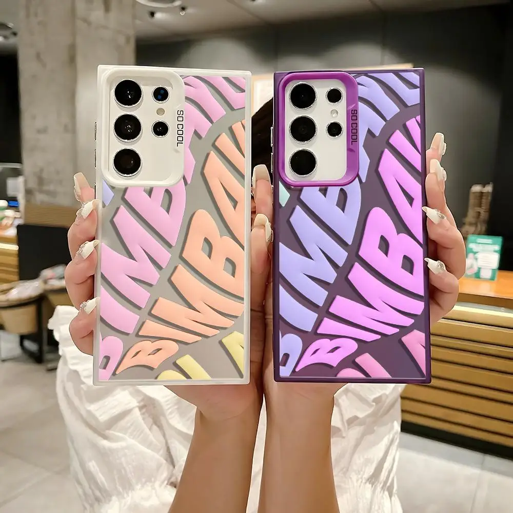 Spanien INS Brief Beliebte Bunte Telefon Fall Für Samsung Galaxy S25 Rand S24 S23 S22 S21 S20 Ultra Funda Silikon silber abdeckung