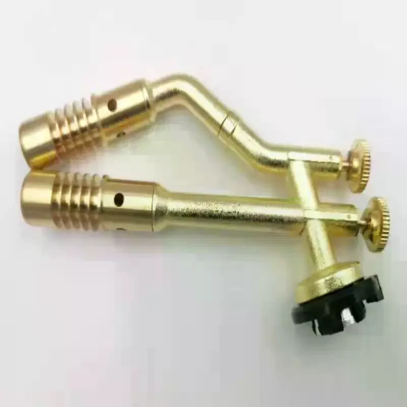 Gas Torch Adjustable Brass Welding Heating Flame Burner High Temperture Propane Butane Welding Torch Dual-Head