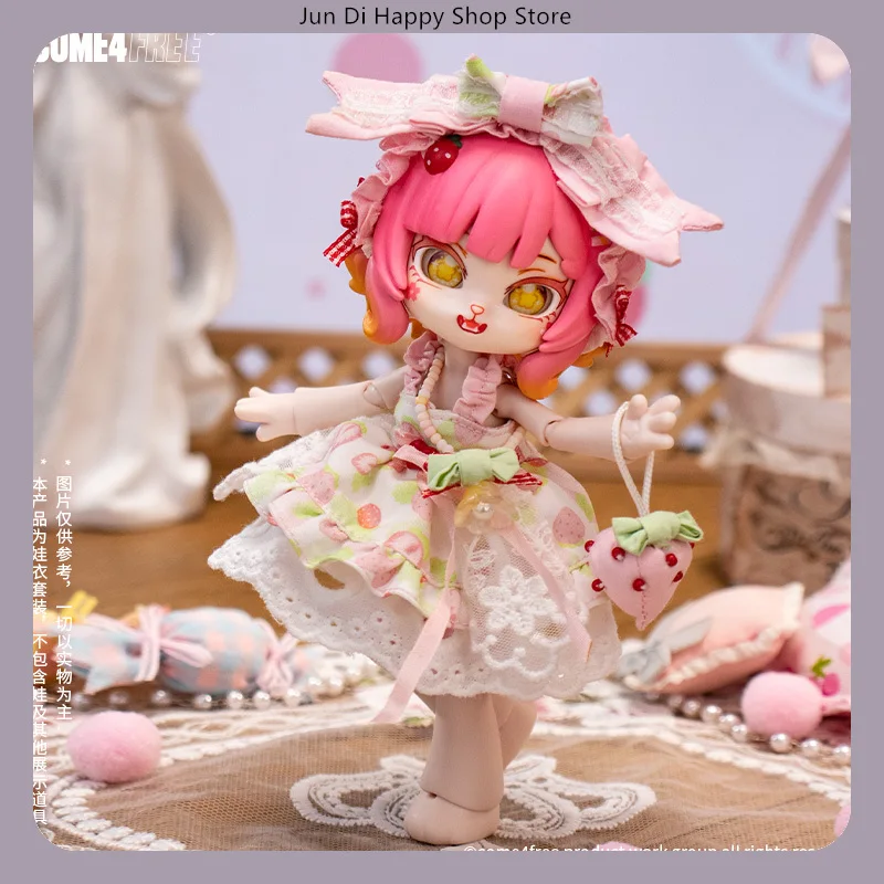 COME4FREE Dessert Series Sugar Frosted Berry Branch 1/12 BJD Doll Clothes Dress Cute OB11 Doll Skirt Outfit