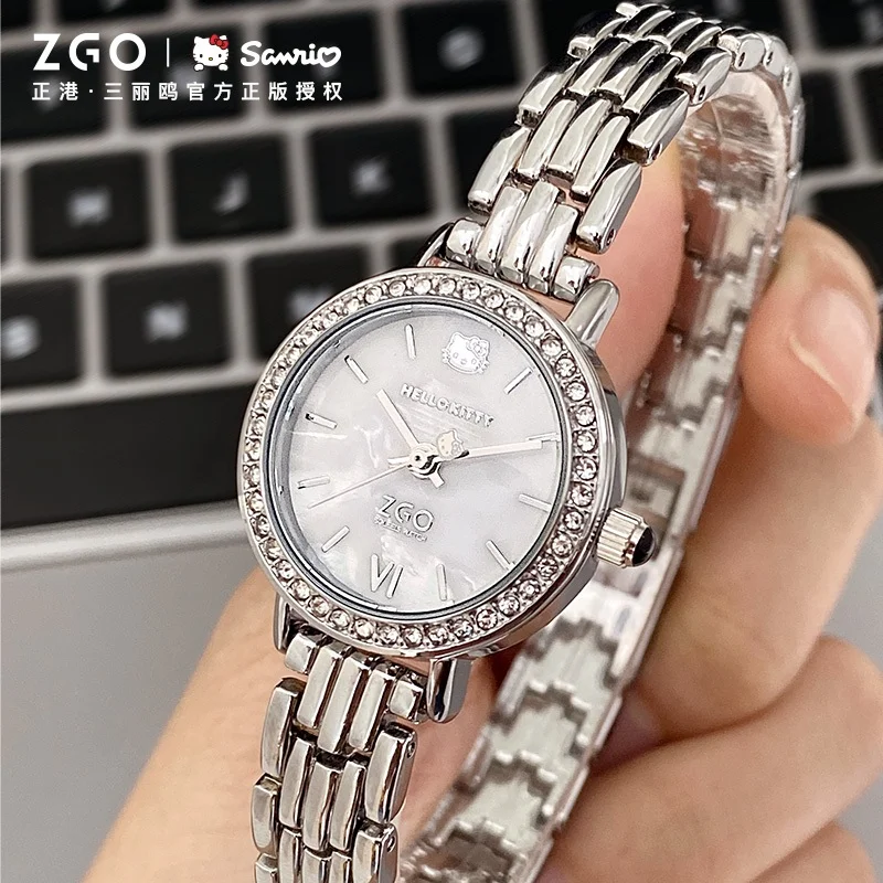 ZGO x Hello Kitty Sanrio Lady Watch for Junior High School Students Light Luxury Design Sense Waterproof Quartz Watch Gift 286