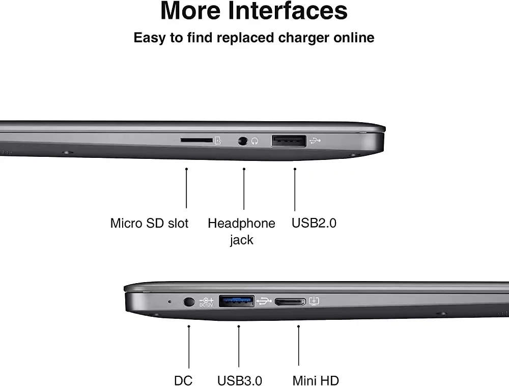 Ordinateur portable ultra fin de 14 pouces, notebook N3350 6GB 64GB P1 11 pour l'éducation des étudiants